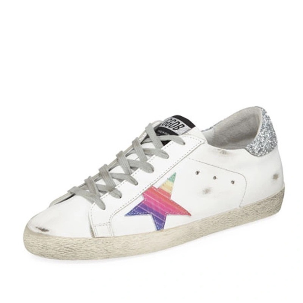 Golden Goose Superstar Rainbow Lace Up Sneaker size 40 NEW - Picture 2 of 14